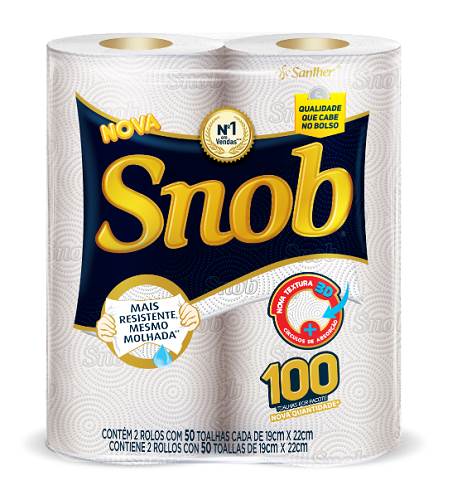 TOALHA PAPEL SNOB BRANCA 2UN 50FLS