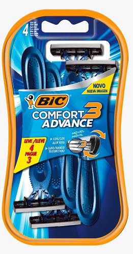 AP BIC COMFORT 3 LAMINA MOVEL 4UN AZUL