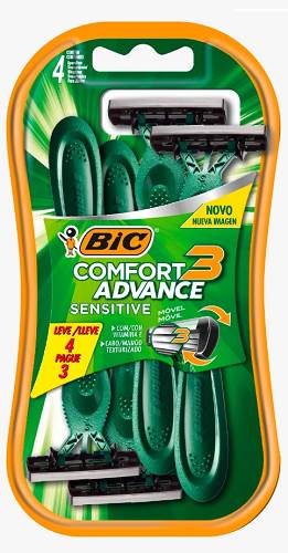 AP BIC COMFORT 3 LAMINA MOVEL 4UN VERDE