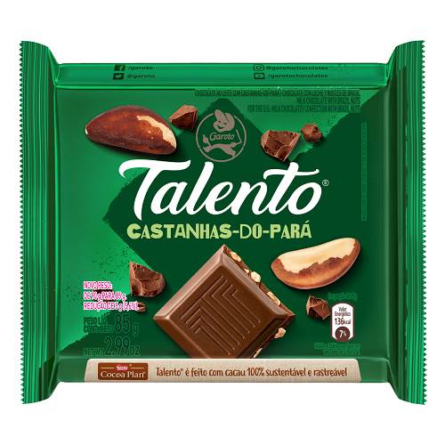 BOMB TAB TALENTO 85G CASTANHA PARA