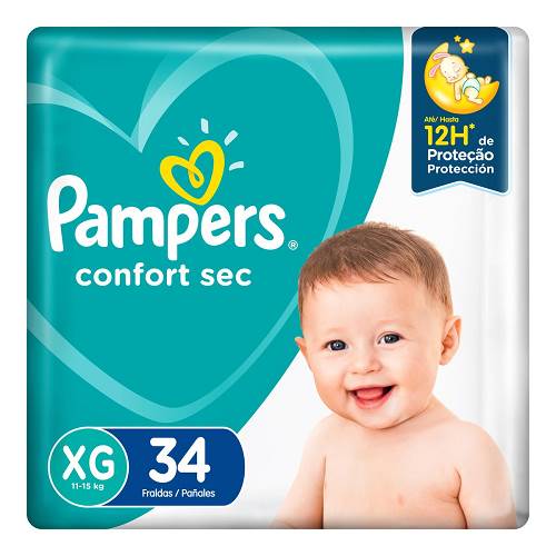 FRALDA PAMPERS CONFORT SEC XG 34UN