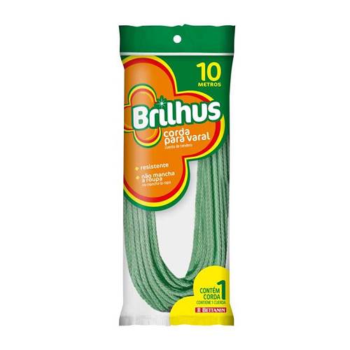 CORDA VARAL PLASTICA BRILHUS 10M 12UN
