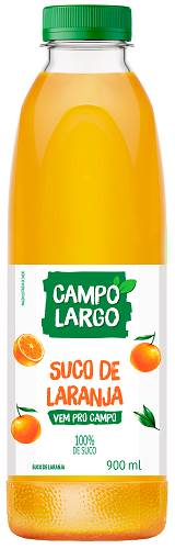 SUCO CAMPO LARGO PET 900ML LARANJA