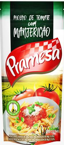 MOLHO TOMATE PRAMESA 300G MANJERICAO SCH