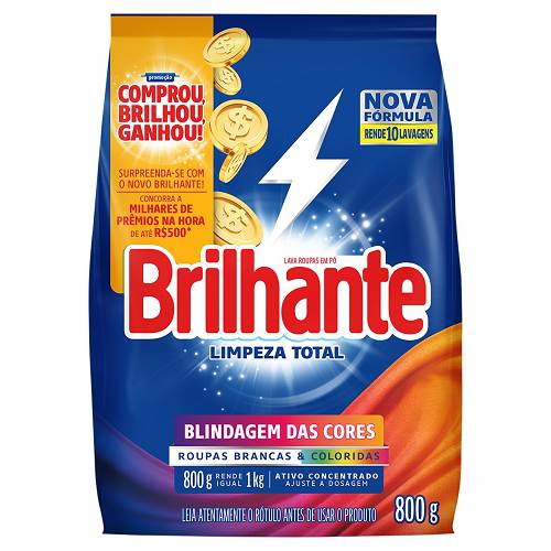 DET PO BRILHANTE 800G LIMPEZA TOTAL