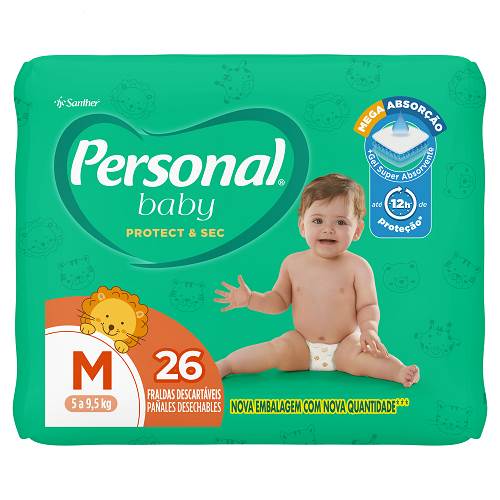 FRALDA PERSONAL BABY JUMBO M 26UN