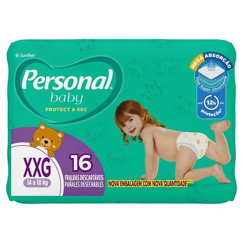 FRALDA PERSONAL BABY JUMBO XXG 16UN