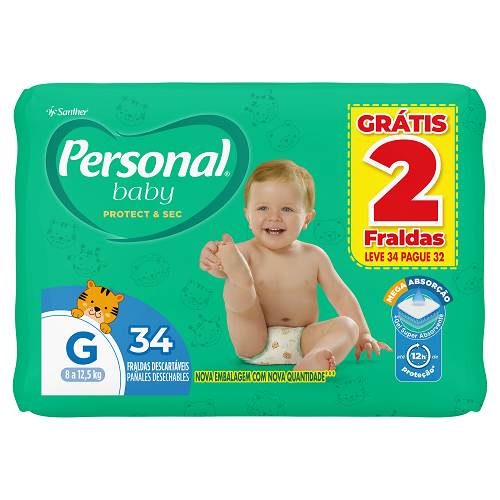 FRALDA PERSONAL BABY MEGA G L34P32UN
