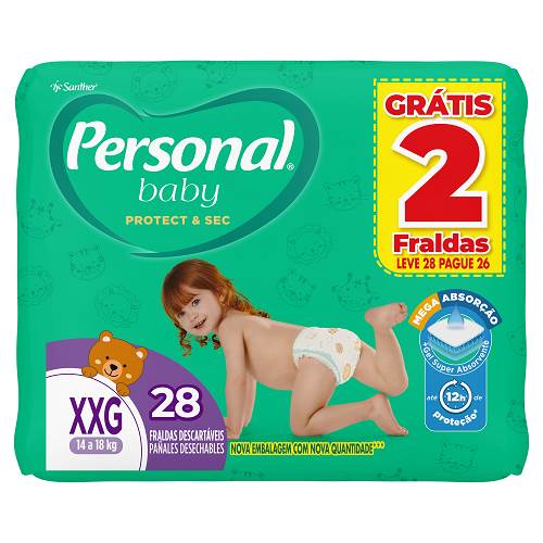 FRALDA PERSONAL BABY MEGA XXG L28P26UN