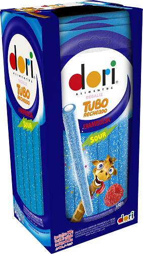 BOMB REGALIZ DORI TUBO 10X44G SOUR FRAMB