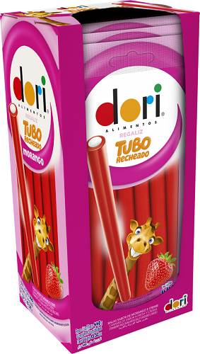 BOMB REGALIZ DORI TUBO 10X44G MORANGO