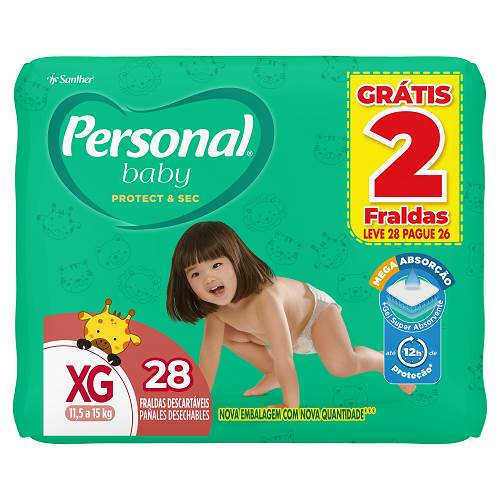 FRALDA PERSONAL BABY MEGA  XG L28P26UN