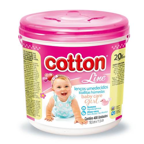 LENCO UMED COTTON LINE BALDE ROSA 400UN