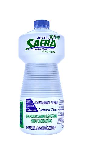 ALCOOL SAFRA LIQ 70 INPM HOSPIT 500ML