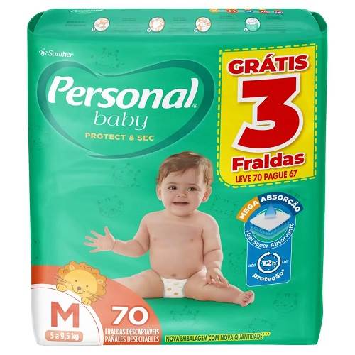 FRALDA PERSONAL BABY HIPER M L70P67UN