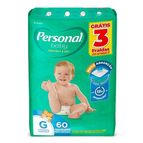 FRALDA PERSONAL BABY HIPER G L60P57UN