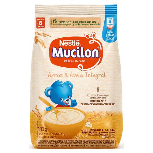 MINGAU MUCILON 180G AVEIA ARROZ SACHE
