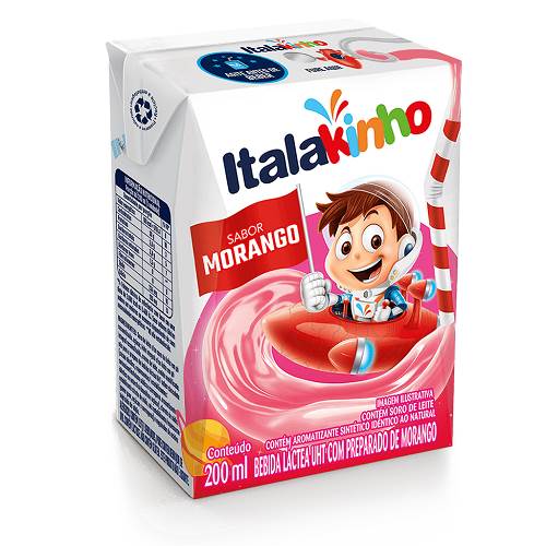 BEBIDA LAC ITALAKINHO 200ML MORANGO TP
