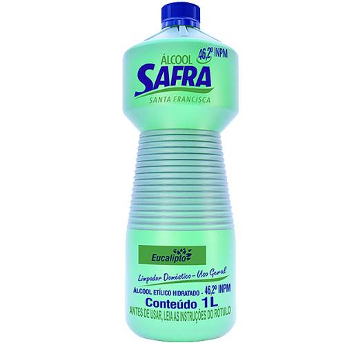 ALCOOL SAFRA LIQ 462 INPM BAC EUCALI 1L