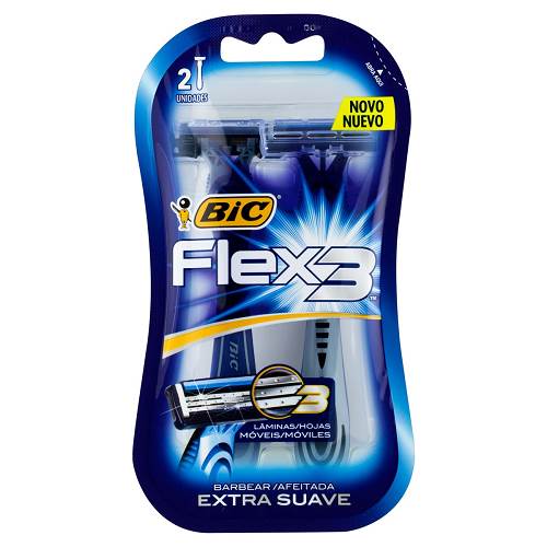 AP BIC FLEX 3 LAMINA MOVEL 2UN AZUL