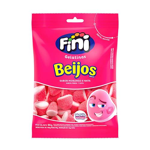 BOMB BALA GELAT FINI 90G BEIJOS MORANGO
