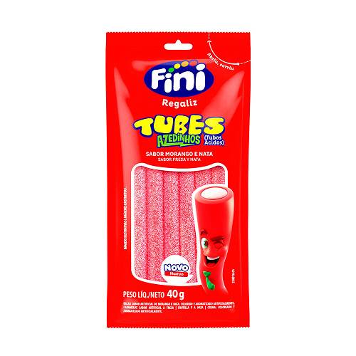 BOMB TUBES GELAT FINI 40G SOUR MORANGO