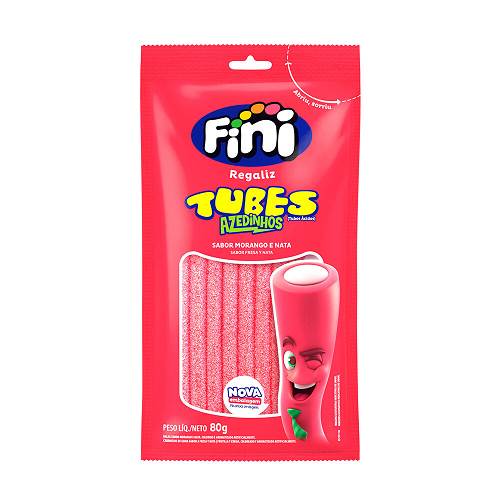 BOMB TUBES GELAT FINI 80G SOUR MORANGO
