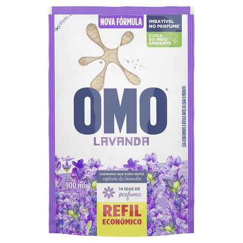 LAVA ROUPA LIQ OMO 900ML LAVANDA REFIL
