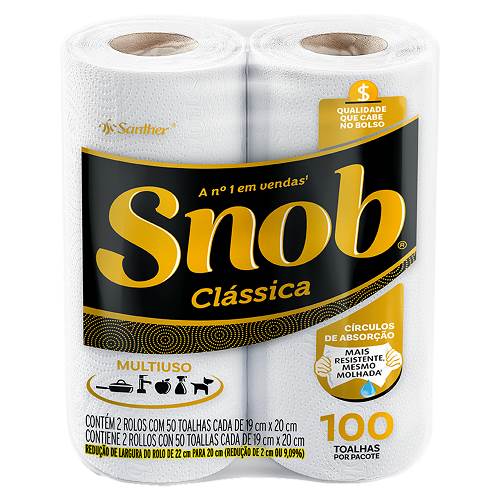 TOALHA PAPEL SNOB FD BRANCA 100FLS