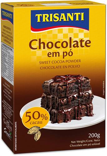 CHOCOLATE EM PO TRISANTI 200G 50 CACAU 