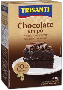 CHOCOLATE EM PO TRISANTI 200G 70 CACAU 