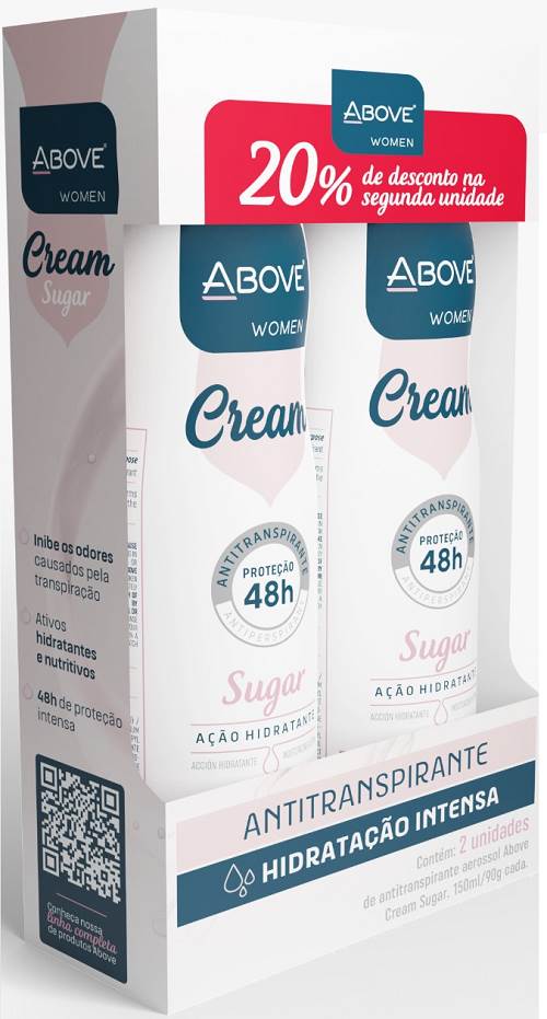 DESOD AERO ABOVE 150ML 2UN CREAM SUGAR W