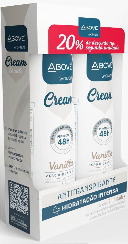 DESOD AERO ABOVE 150ML 2UN CREAM VANILLA