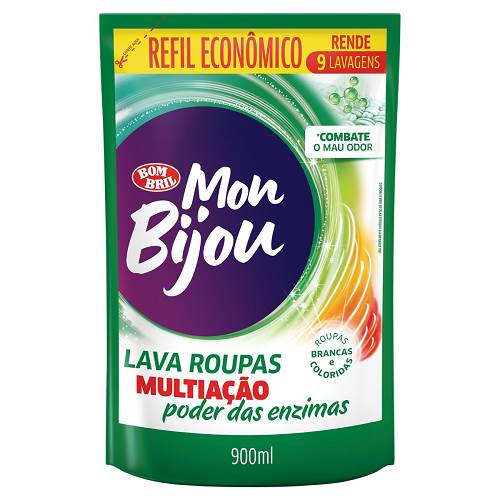 LAVA ROUPA LIQ MON BIJOU 900ML MULT VERD
