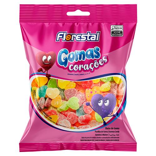 BOMB BALA GOMA FLORESTAL 60G CORACAO