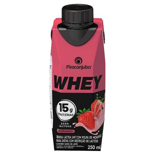 WHEY PIRACANJUBA 250ML ZL MORANGO