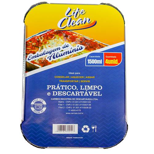 BANDEJA ALUM RETANG LIFE CLEAN 1500ML